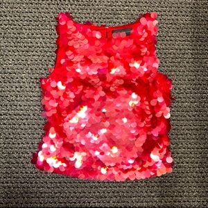 Reddish Pink Sequin Top